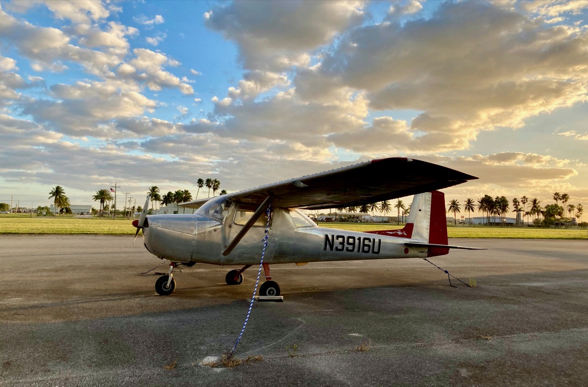 FlexTram tram vehicle on airport tarmac ready for passenger transport