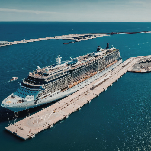 FlexTram cruise terminal port passenger embarkation shuttle