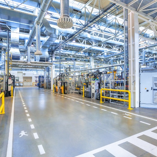 FlexTram factory facility tour guided tram