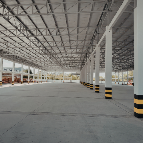 FlexTram warehouse logistics worker transport at distribution center