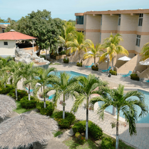 FlexTram resort guest shuttle tram at luxury hotel property