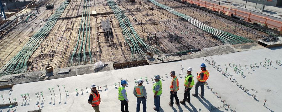 Construction crew on a mission-critical data center project